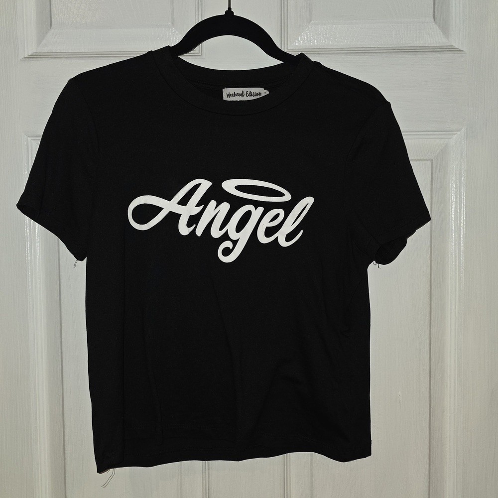 Black 'Angel' Graphic T-Shirt